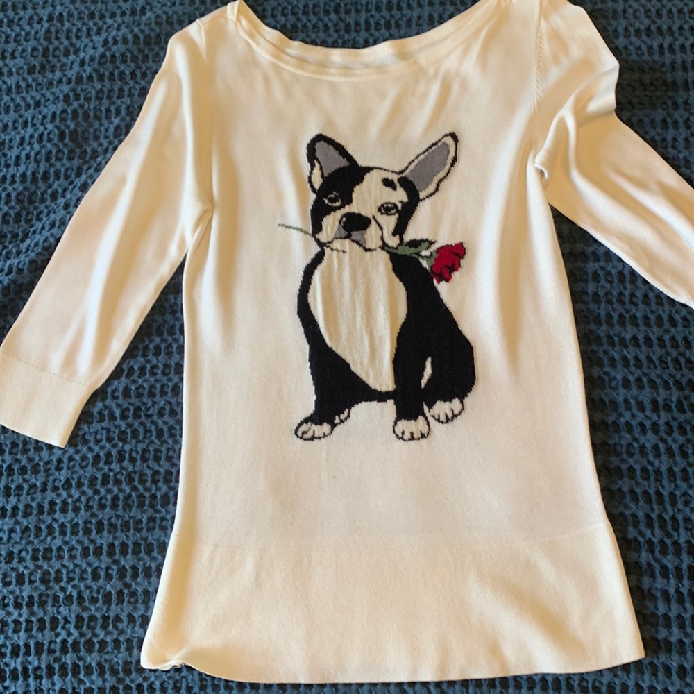 White House black market Frenchie sweater